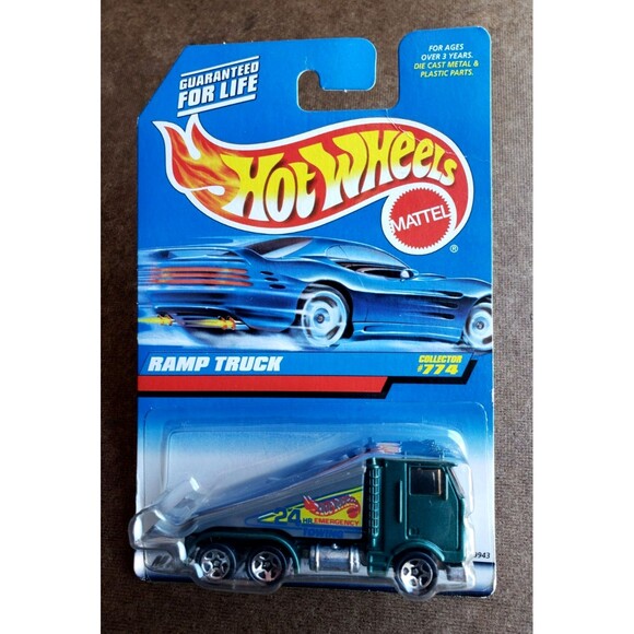 Hot Wheels RAMP TRUCK MAINLINE Green #774 & RACE TEAM SERIES II Blue #395 LOT X2 - Picture 6 of 16